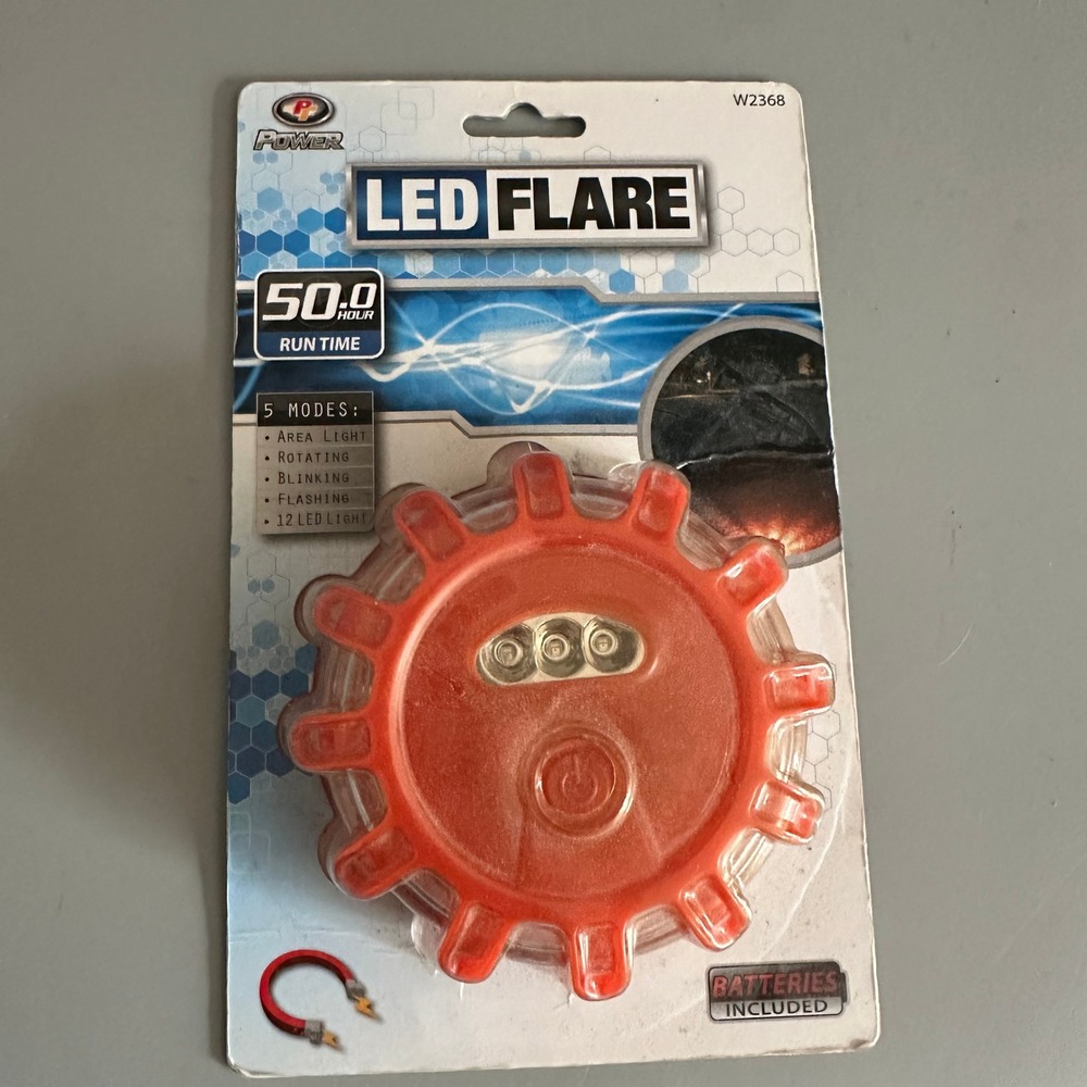 PT Power LED Safety Flare W2368 Red Emergency Roadside Light 5 Modes Magnet Hook